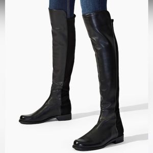 Stuart Weitzman 5050 Over The Knee Boots Black Nappa Leather Size 7
